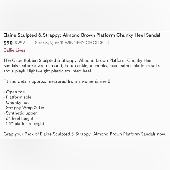 Elaine Sculpted & Strappy: Almond Brown Platform Chunky Heel Sandals - Picture 11 of 11